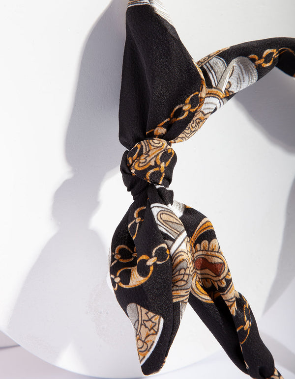 Black Fabric Chain Headband