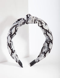 Black & White Snakeskin Turban Headband - link has visual effect only