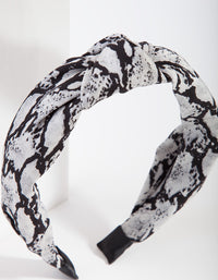 Black & White Snakeskin Turban Headband - link has visual effect only
