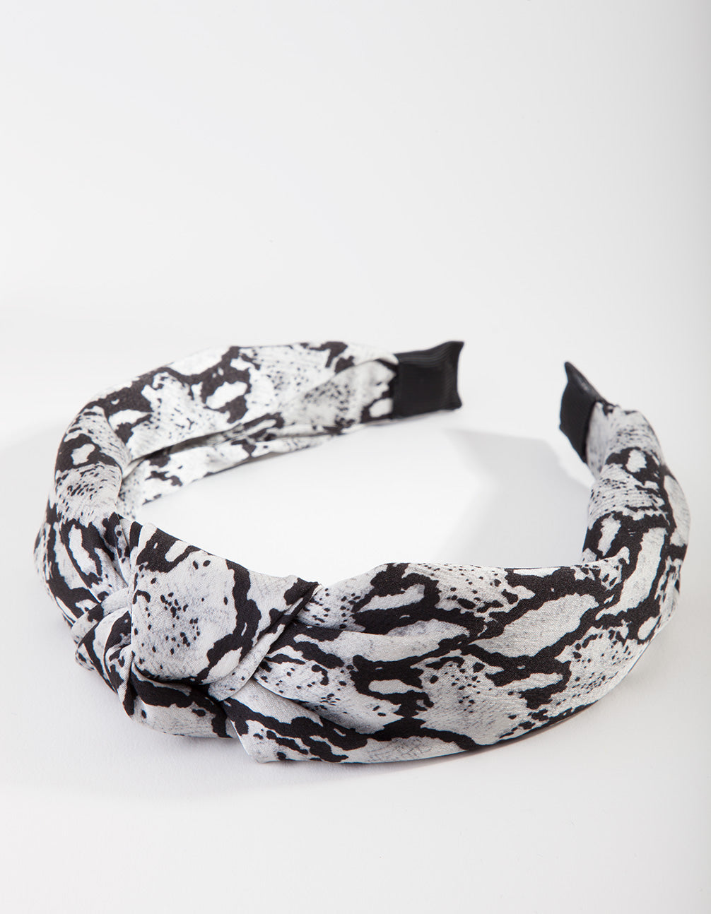 Black & White Snakeskin Turban Headband