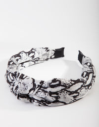 Black & White Snakeskin Turban Headband - link has visual effect only