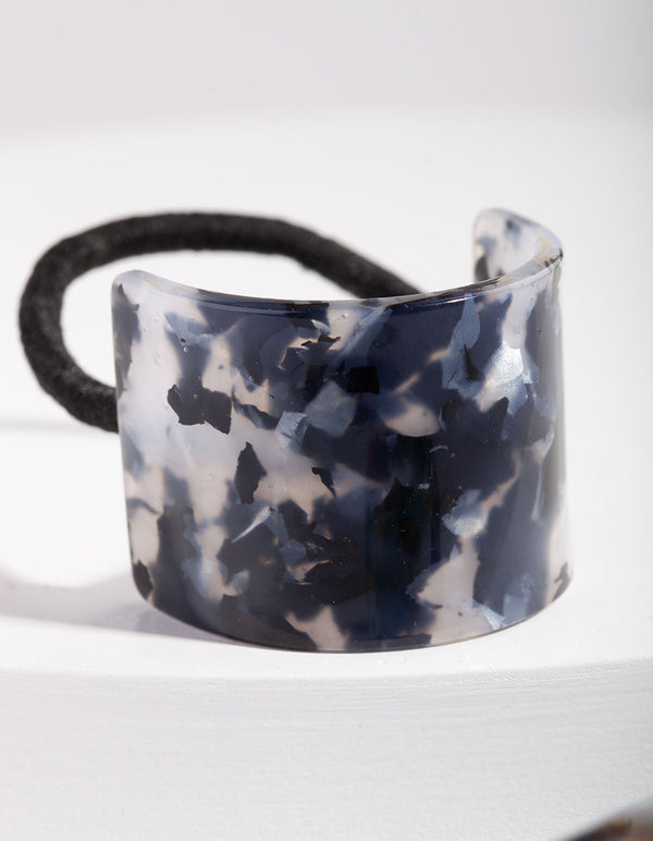 Acrylic Blue Grey Ponytail Cuff