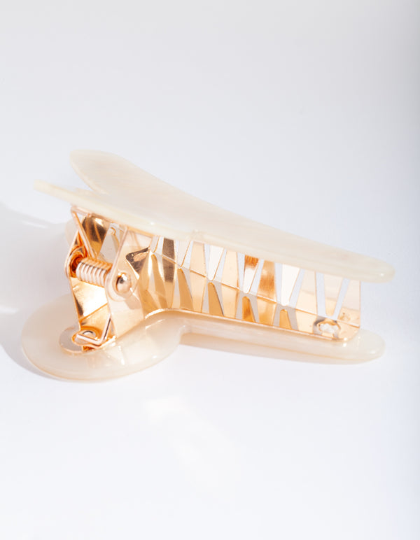 White Acrylic Shine Claw Clip