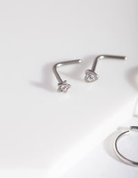 Surgical Steel Heart Nose Ring 4-Pack - link has visual effect only