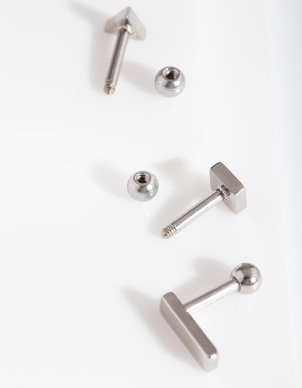 Surgical Steel Geometric Flat Back Jewellery Pack