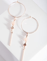 Rose Gold Hoop Stone Drop Earrings - link has visual effect only
