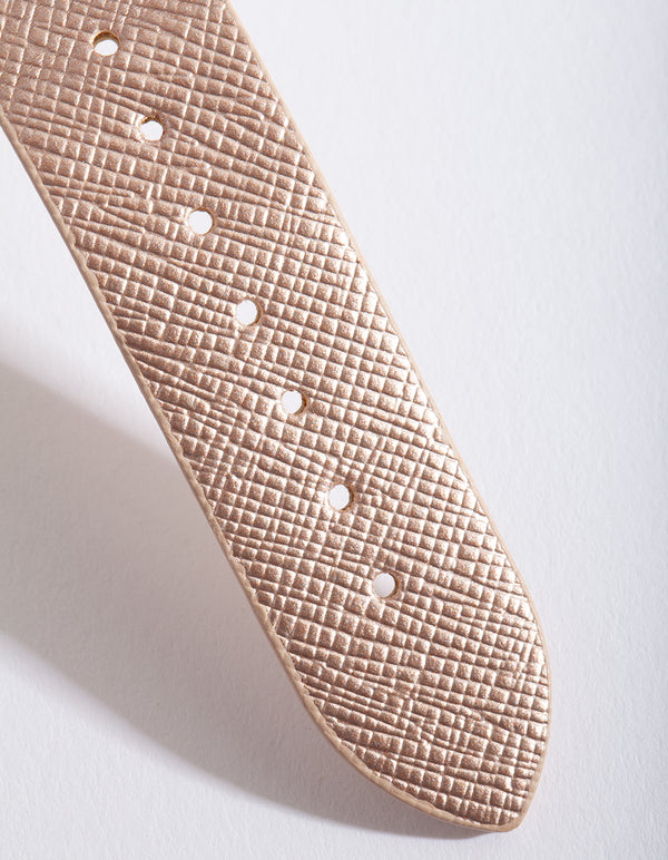 Rose Gold Metallic Watch