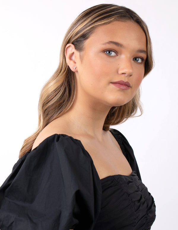 Gold Plated Sterling Silver Trio Cluster Earrings Stud