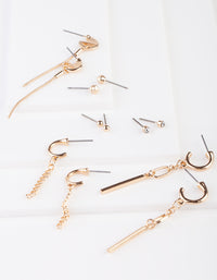 Gold Stud Earring 6-Pack - link has visual effect only