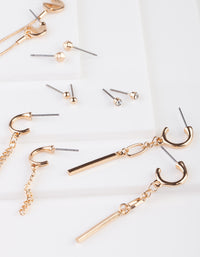 Gold Stud Earring 6-Pack - link has visual effect only