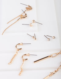 Gold Stud Earring 6-Pack - link has visual effect only