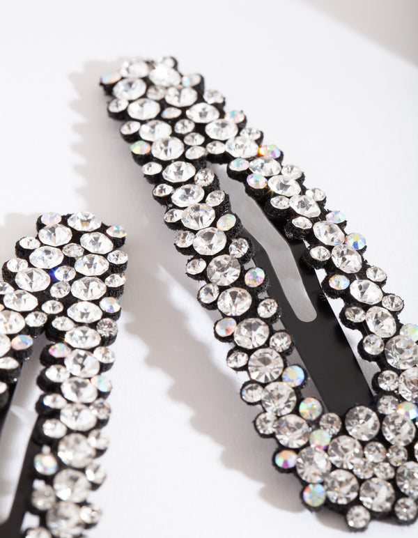 Large Diamante Snap Clip Pack