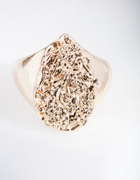 Gold Textured Teardrop Ring - link has visual effect only