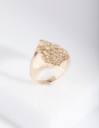 Gold Textured Teardrop Ring - link has visual effect only