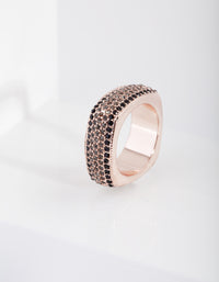 Rose Gold Square Black Pave Ring - link has visual effect only