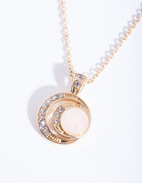 Gold Rose Quartz Moon Necklace - link has visual effect only