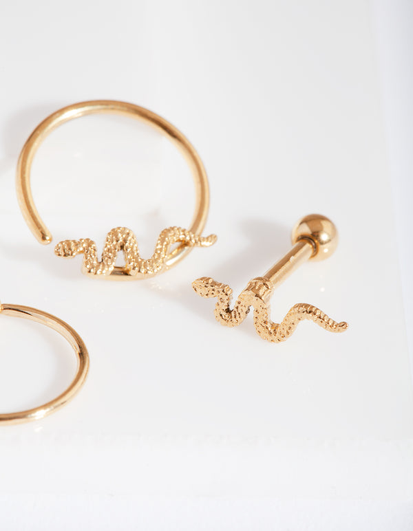 Gold Snake Earring Pack