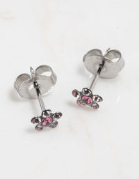 Surgical Steel Daisy Pink Crystal Piercing Stud - link has visual effect only