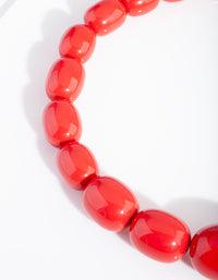 Red Acrylic Short Bead Necklace - link has visual effect only