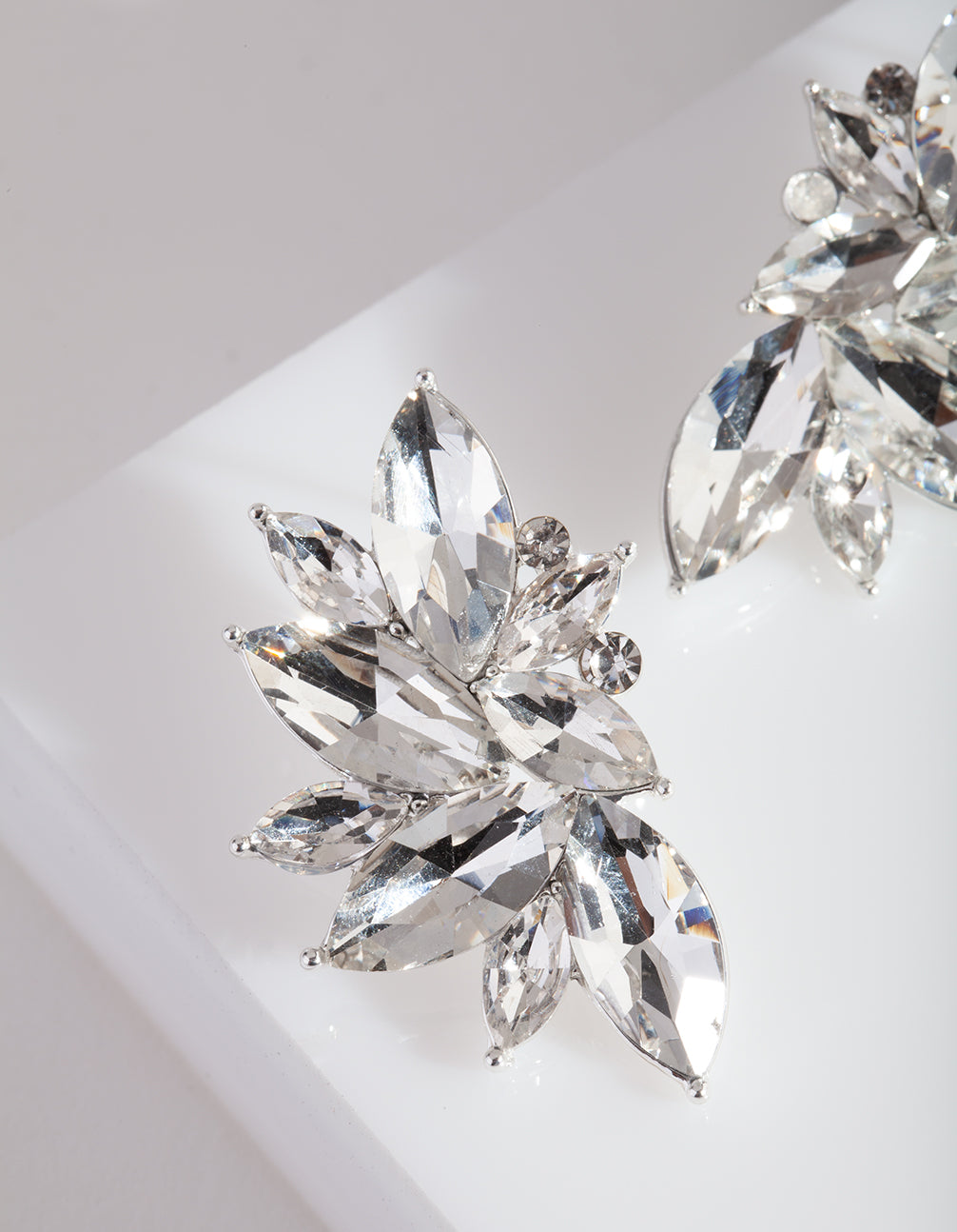 Diamante Fan Stud Earrings