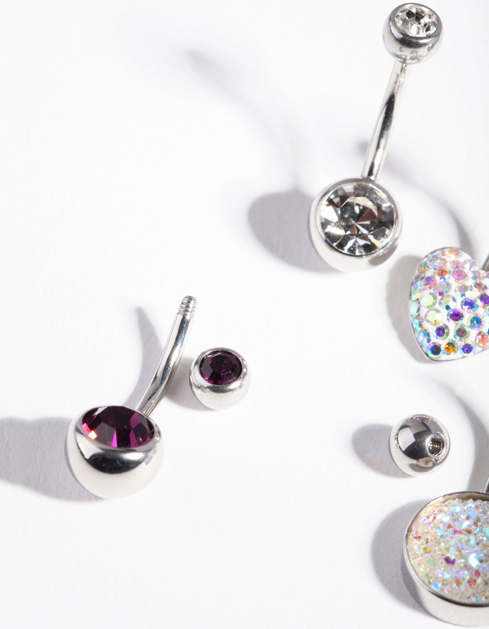 Surgical Steel Mermaid Diamante Belly Bar 4-Pack
