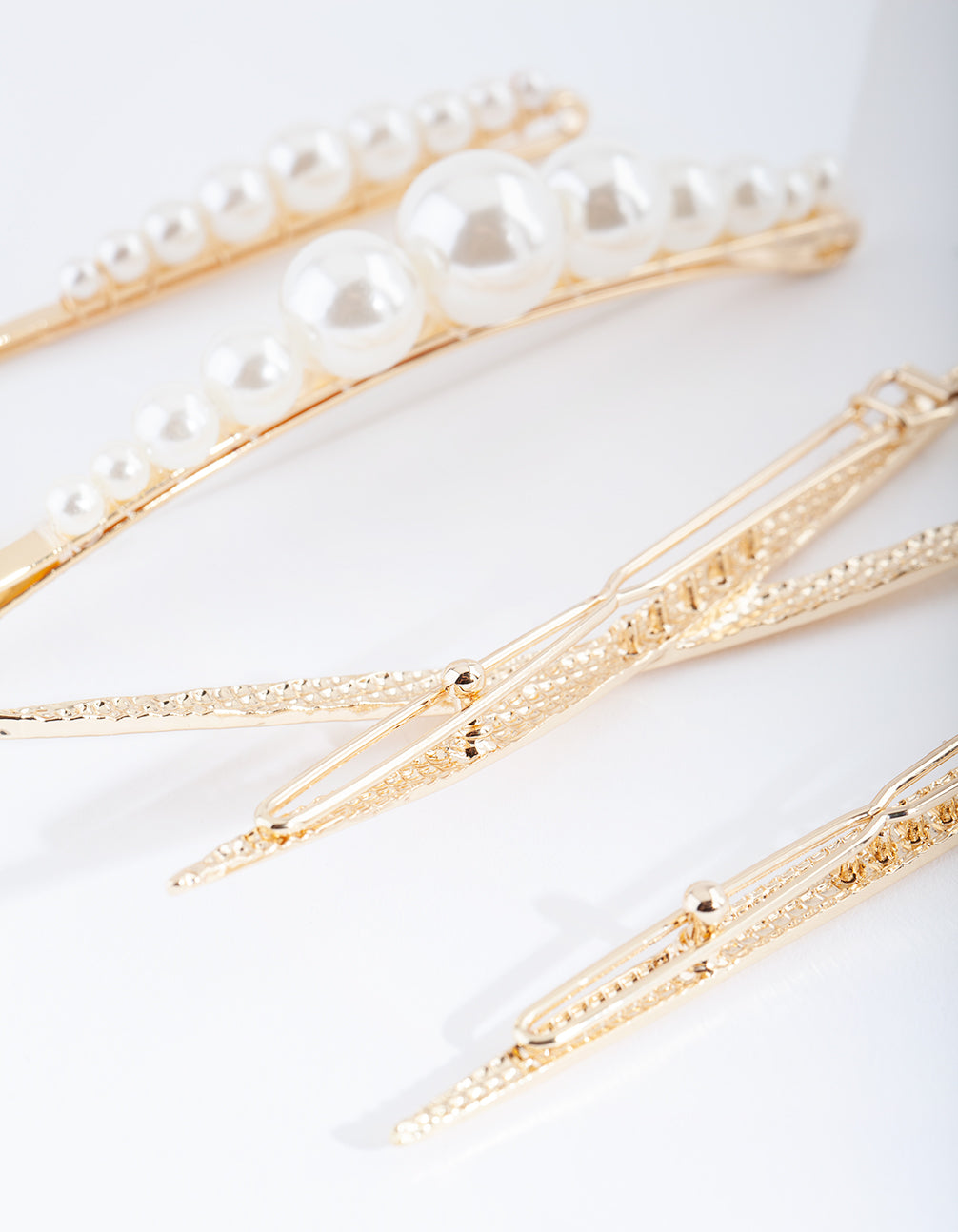 Gold Pearl Textured Clip 4-Pack