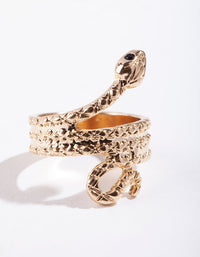 Gold Etched Snake Ring - link has visual effect only