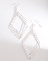 Silver Diacut Hollow Diamond Drop Earring - link has visual effect only