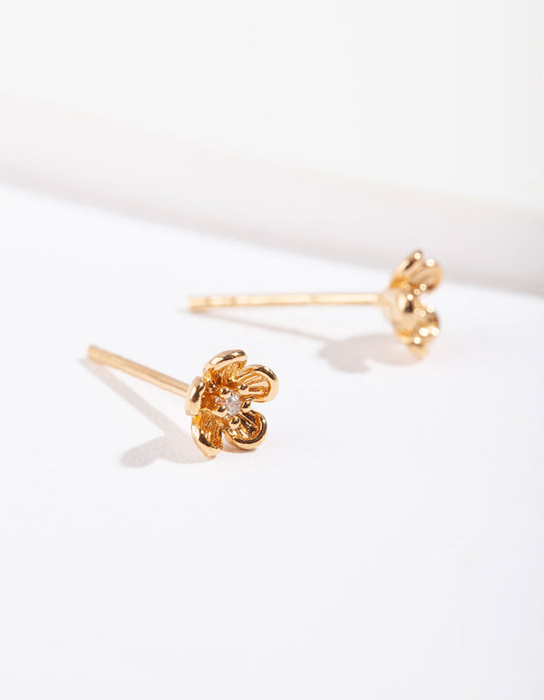 Gold Plated Sterling Silver Daisy Stud Earrings
