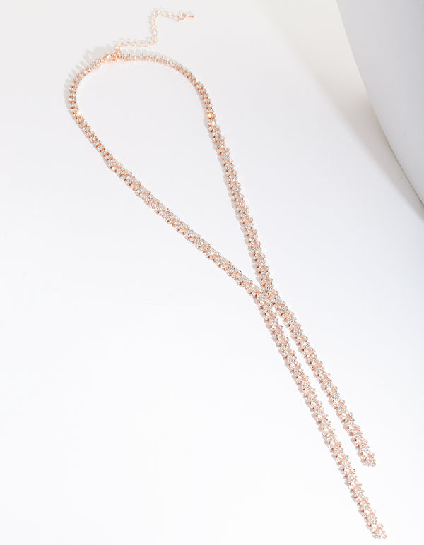 Rose Gold Formal Diamante Necklace