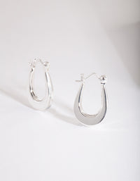 Sterling Silver Chubby Mini Oval Hoop Earrings - link has visual effect only