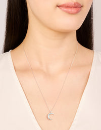 Sterling Silver Crescent Moon Necklace - link has visual effect only