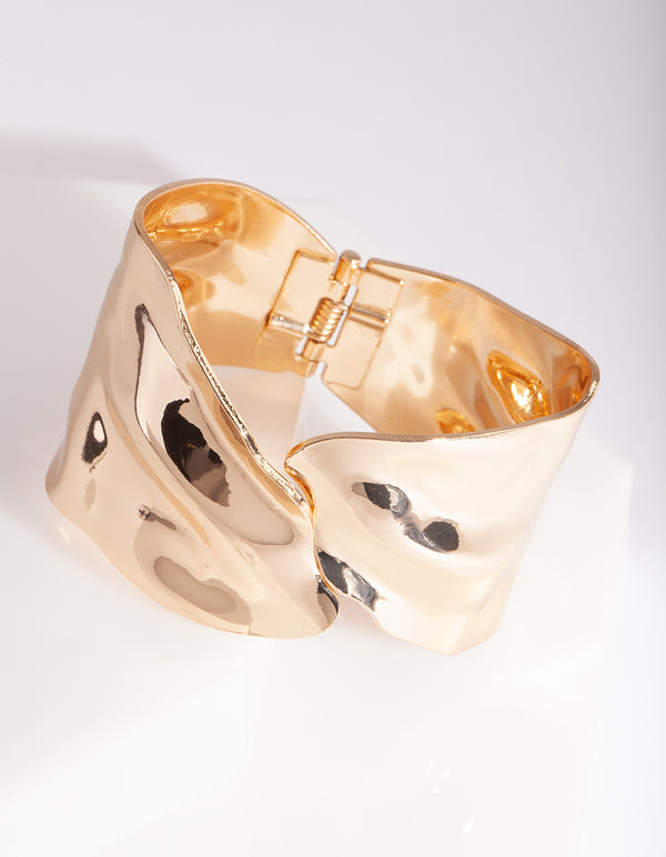Gold Warped Wrap Cuff