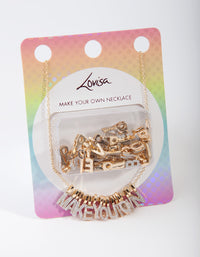 Kids Gold Glitter Make Your Own Enamel Letter Necklace - link has visual effect only