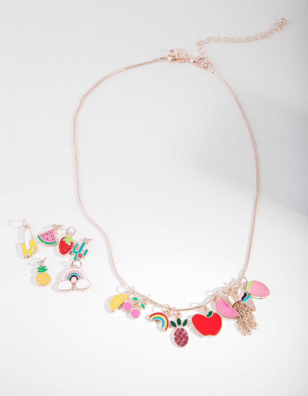 Kids Rose Gold Fruit Necklace