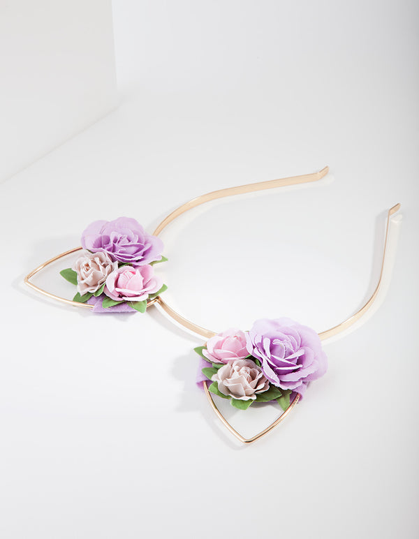 Kids Flower Cat Ear Headband