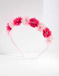 Kids Pink Floral Headband - link has visual effect only