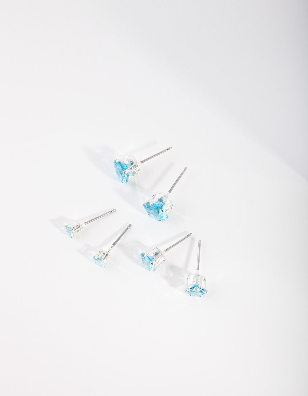 Silver Blue Gradual Stud Earring Pack