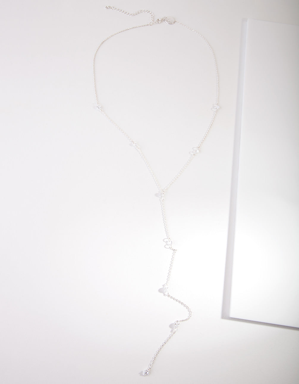 Silver Cubic Zirconia Rope Y Necklace