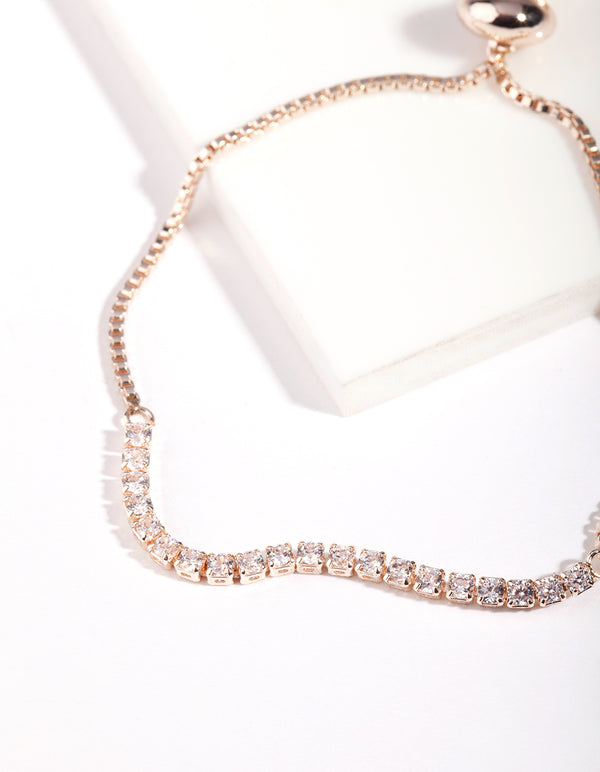 Rose Gold Cubic Zirconia Strand Bracelet