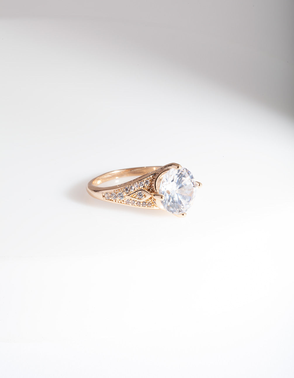 Gold Cubic Zirconia Celebrity Ring
