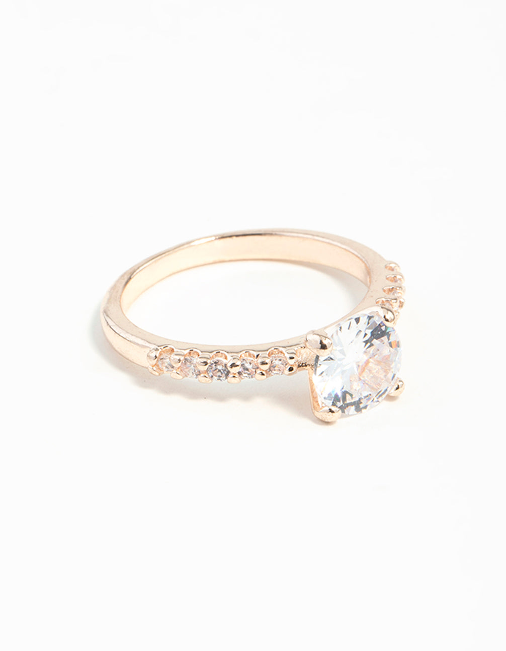 Rose Gold Diamante Engagement Ring