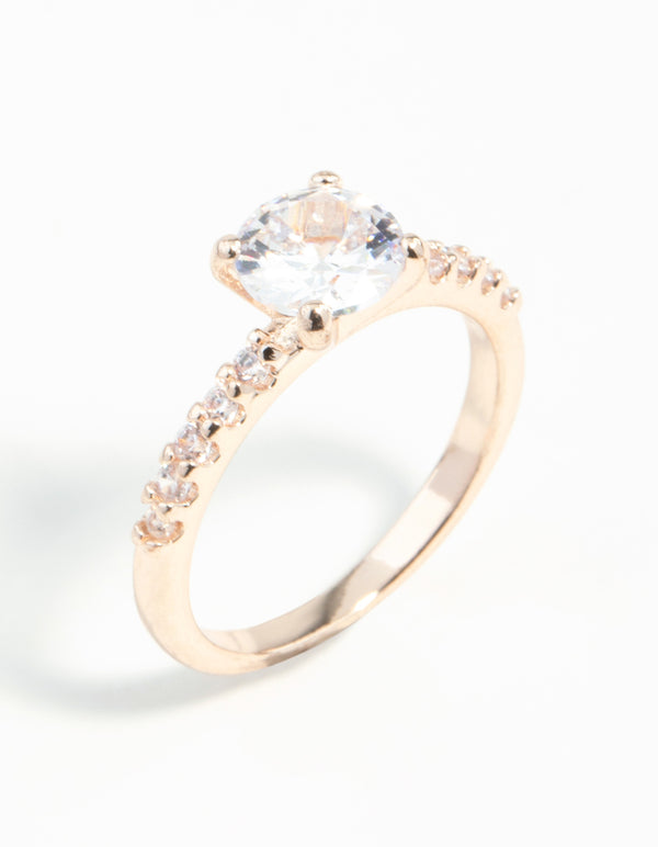 Rose Gold Diamante Engagement Ring