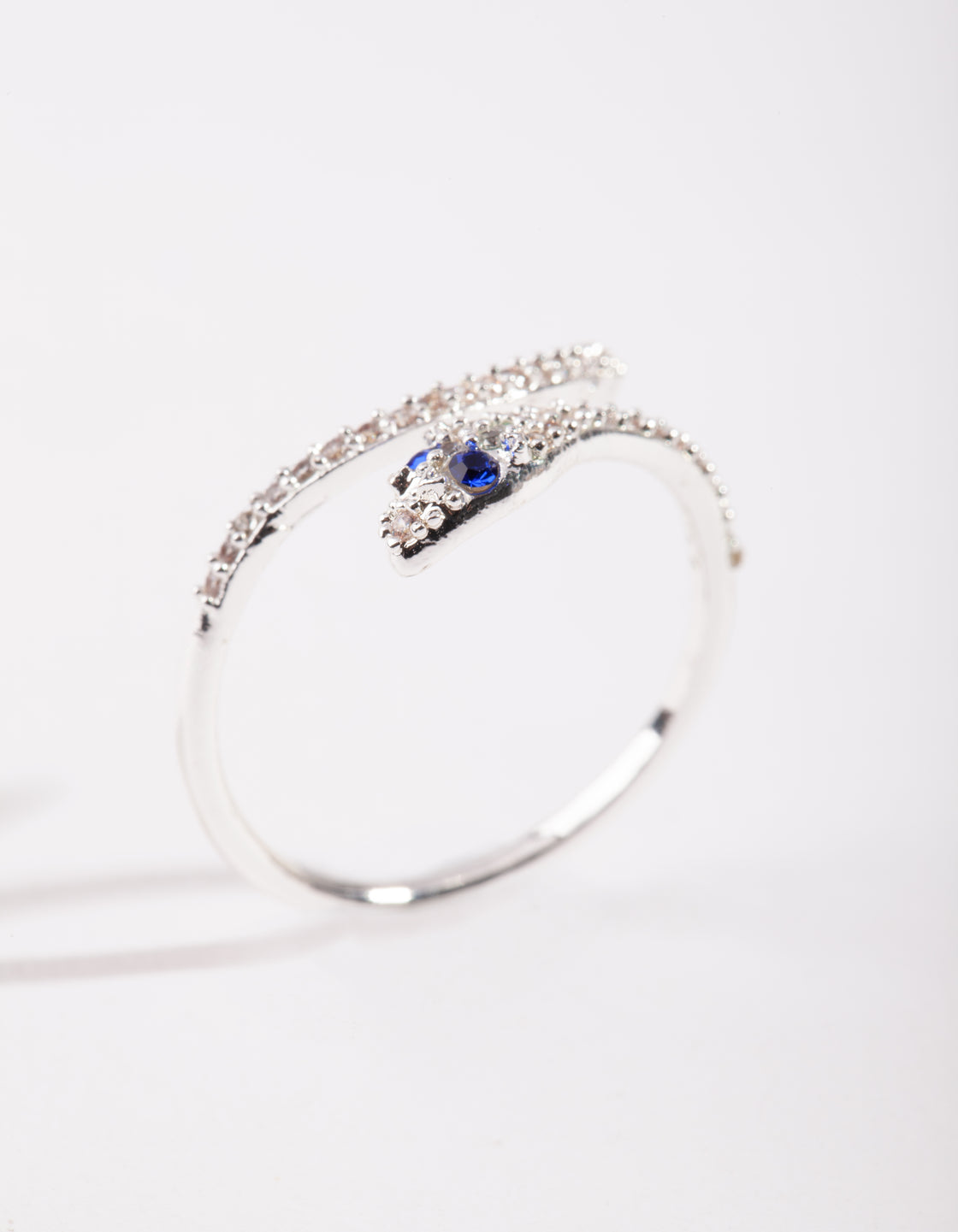 Silver Cubic Zirconia Wrap Snake Ring