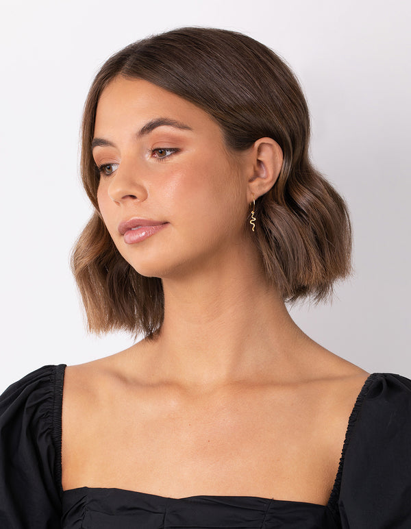 Gold Plated Sterling Silver Snake Hoop Earrings