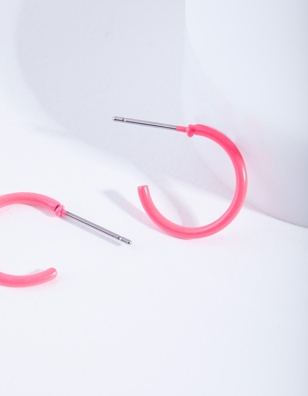 Neon Pink Hoop Earrings
