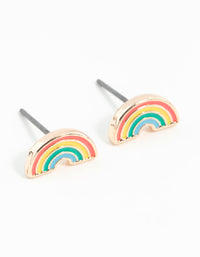 Gold Rainbow Stud Earrings - link has visual effect only