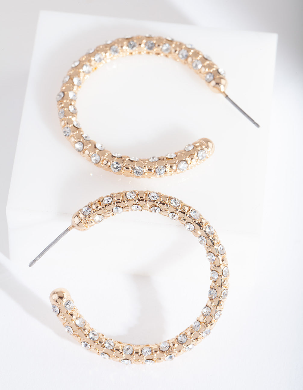 Gold Textured Classic Hoop Earrings