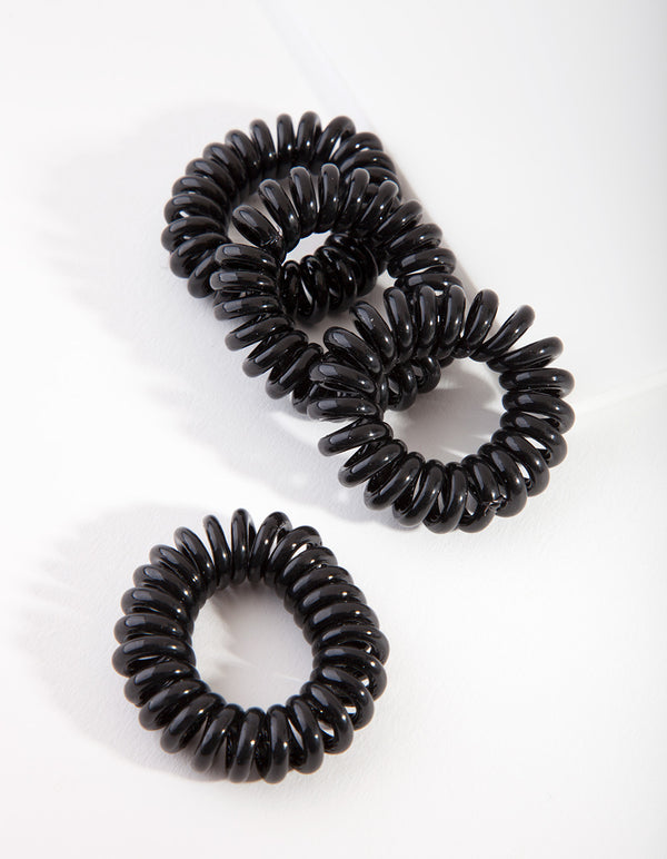 Black Hair Spiral Minis 4-Pack