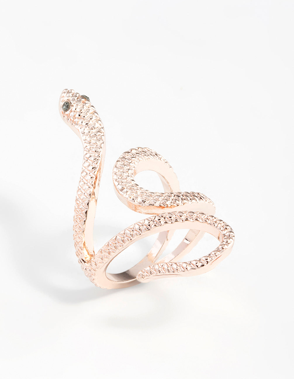 Rose Gold Etched Snake Swirl Ring